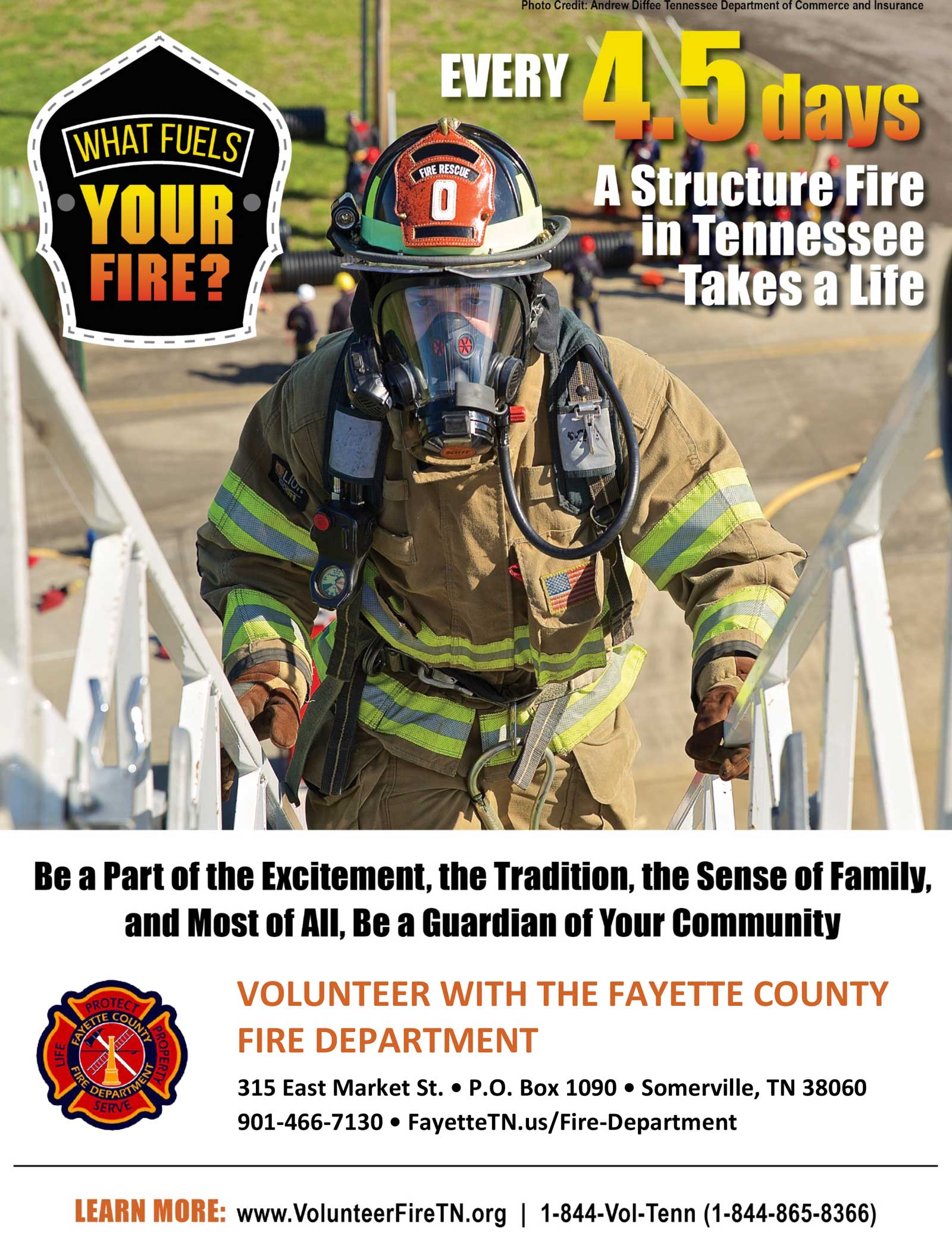 Volunteer with the Fayette County, TN Fire Department